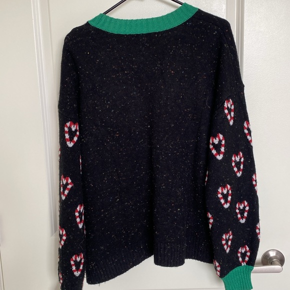 Celebrate Together Christmas Candy Cane Heart Cardigan Size XL - Picture 8 of 11